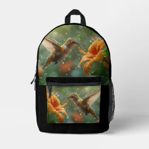 Modern Hummingbird Garden Bedruckter Rucksack