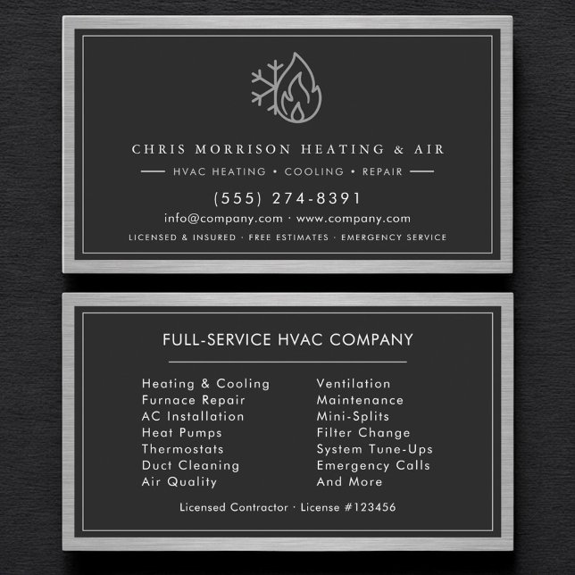 Modern HVAC Technician QR Code Visitenkarte (Von Creator hochgeladen)