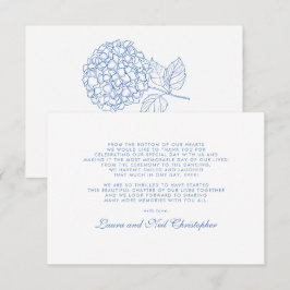 Modern Hydrangea Dusty Blue Wedding Vielen Dank Dankeskarte
