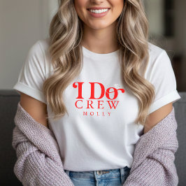 Modern I Do Crew Bold Red Bridesmaid Tri-Blend Shirt