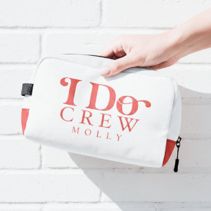 Modern I Do Crew Fette Rote Brautjungfer Waschbeutel