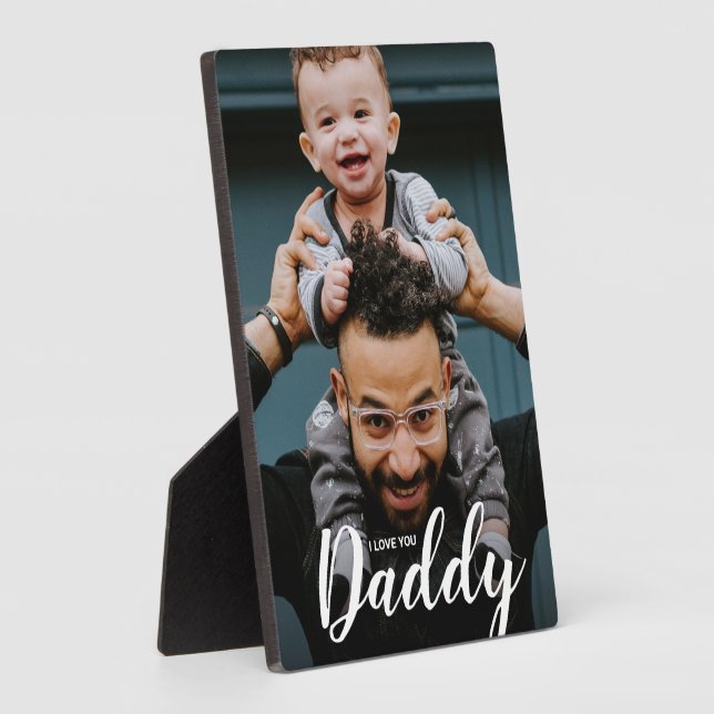 Modern I Liebe You Daddy Script Custom Foto Fotoplatte (Seite)