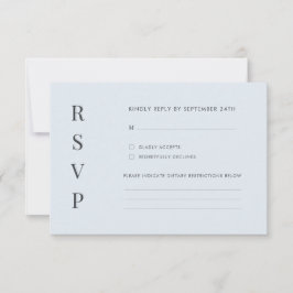 Modern Ice Blue & Charcoal Warped Grid RSVP Karte