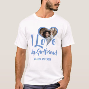 Modern Ich liebe meine Freundin Herz Foto T-Shir T-Shirt