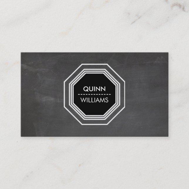 MODERN ICON LOGO coole achteckige geometrische Taf Visitenkarte (Vorderseite)