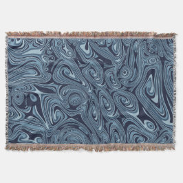 Modern Icy Blue Abstract Fluid Decke
