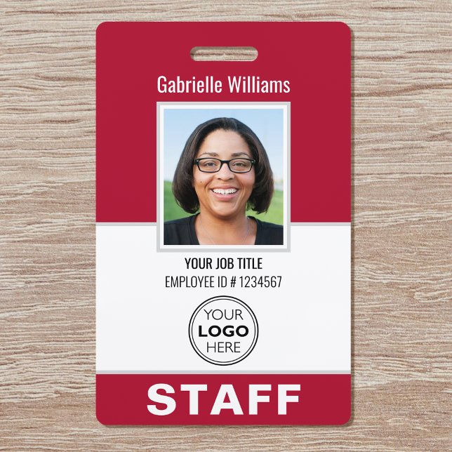 Modern ID Foto Security Staff Pass Red Custom Ausweis (Von Creator hochgeladen)