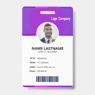 Modern ID Identification Card Photo Badge Ausweis