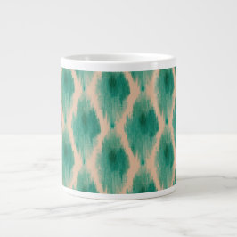Modern Ikat Pattern Mug | Teal & Clay Boho Design Jumbo-Tasse