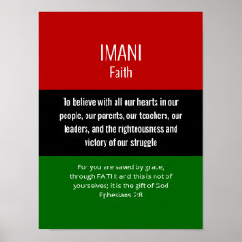 Modern IMANI Faith Christlich Kwanzaa Poster