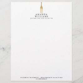 Modern Imitate Gold GFork Catering Logo Briefkopf
