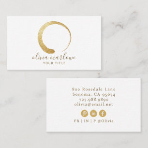 Modern Imitats Gold Circle Logo Visitenkarte