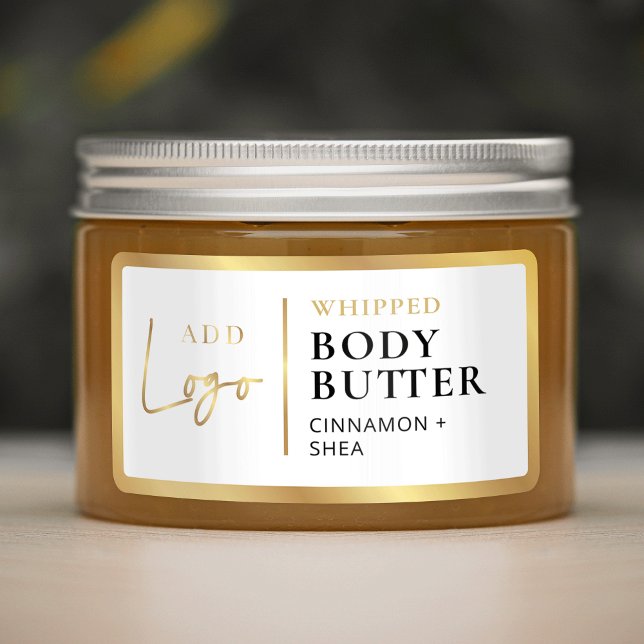 Modern Imitats Gold Logo Body Butter Jar wasserdic Etiketten (Modern Faux Gold Logo Body Butter Jar Waterproof Labels)