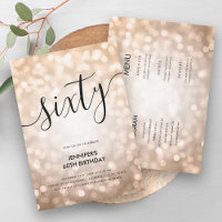 Modern in einer Rose Gold beleuchtet 60 Geburtstag