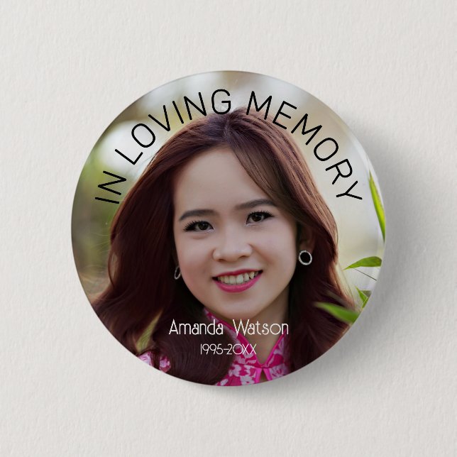 Modern In loving memory Memorial Tribute Button (Vorderseite)