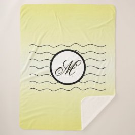 Modern Initial Butter Yellow Ombré With Black Text Sherpadecke