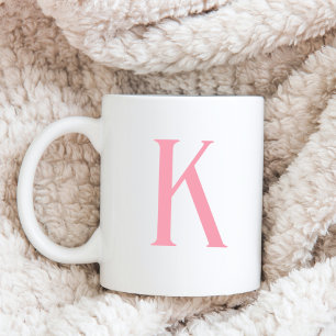 Modern Initial Letter Pink Monogram Kaffeetasse