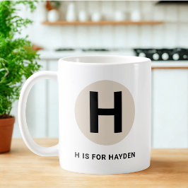 Modern Initial Mug – “H is for [Name]” Design Kaffeetasse