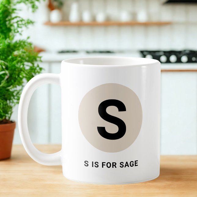 Modern Initial Mug – “S is for [Name]” Design Kaffeetasse (Von Creator hochgeladen)
