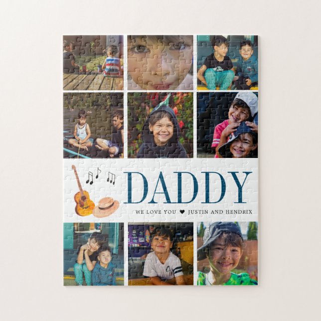 Modern Instagram Square Foto Collage| Gitarre Puzzle (Vertikal)