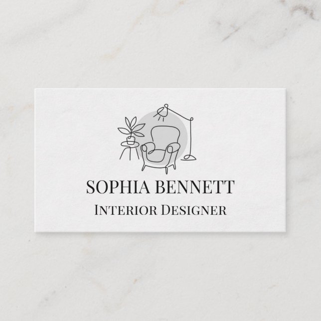 Modern Interior Design Business Card Visitenkarte (Vorderseite)