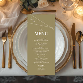 Modern Intersecting Lines Wedding Menu Menükarte