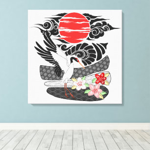 Modern Irezumi Art Tsuru Leinwanddruck