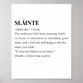 Modern Irish Lustiger Irish Slainte Zitat Poster