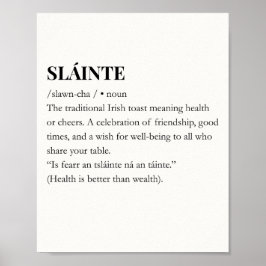 Modern Irish Lustiger Irish Sláinte-Zitatposter Poster