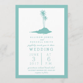 Modern Island Beach Hochzeitseinladung - Aquamarin Einladung