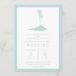 Modern Island Beach Hochzeitseinladung - Blue Einladung