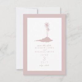 Modern Island Beach Wedding Save the Date - Blush