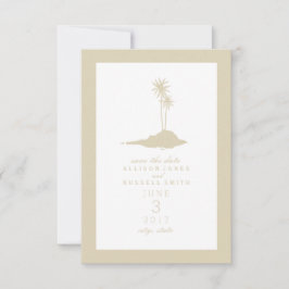 Modern Island Beach Wedding Save the Date - Sand