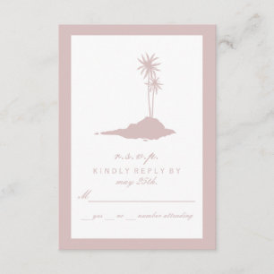 Modern Island Beach Wedding UAWG - Blush RSVP Karte