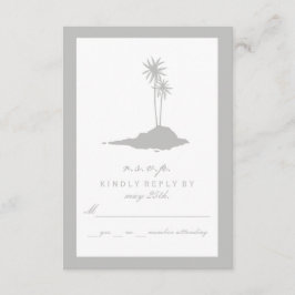Modern Island Beach Wedding UAWG - Gray RSVP Karte