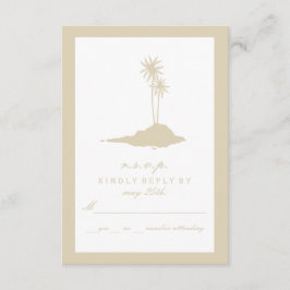 Modern Island Beach Wedding UAWG - Sand RSVP Karte