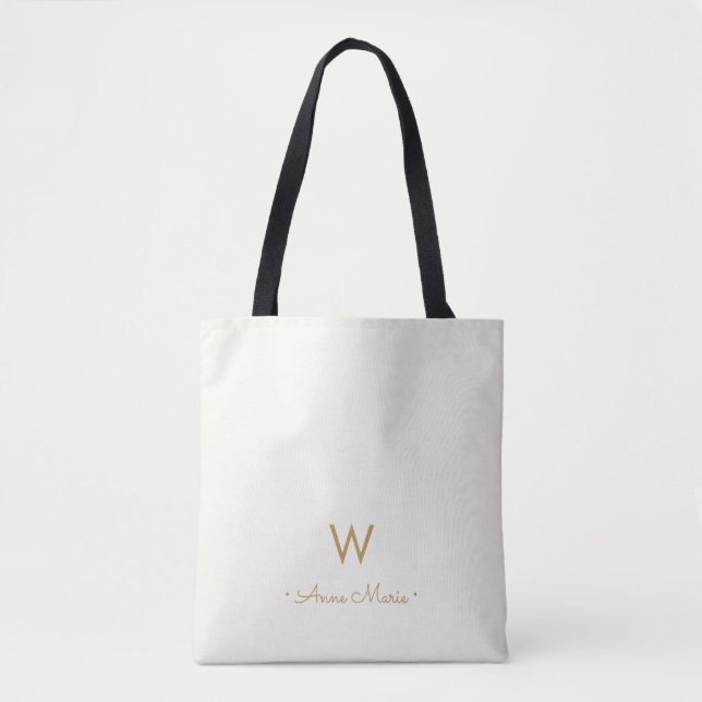 Modern Ivory Gold Script Monogram (Vorderseite)