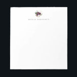 Modern Ivory Plum Floral Bouquet Notizblock<br><div class="desc">Modernes und elegantes Design im Stil eines lila Blumenstrauß-Logos,  personalisiertes Notizblock mit Namen. Text Schriftart Stil und Farbe können angepasst werden.</div>
