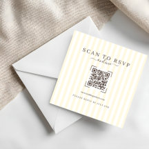 Modern Ivory QR Code Wedding Online RSVP