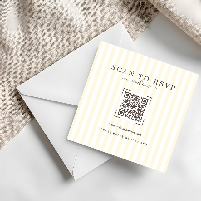 Modern Ivory QR Code Wedding Online RSVP Mitteilungskarte (Von Creator hochgeladen)
