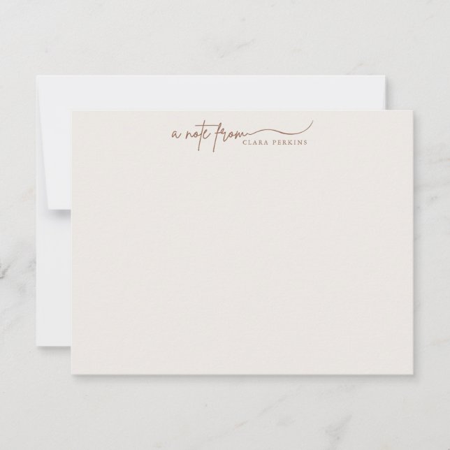 Modern Ivory Script Personalized Note Card Einladung (Vorderseite)