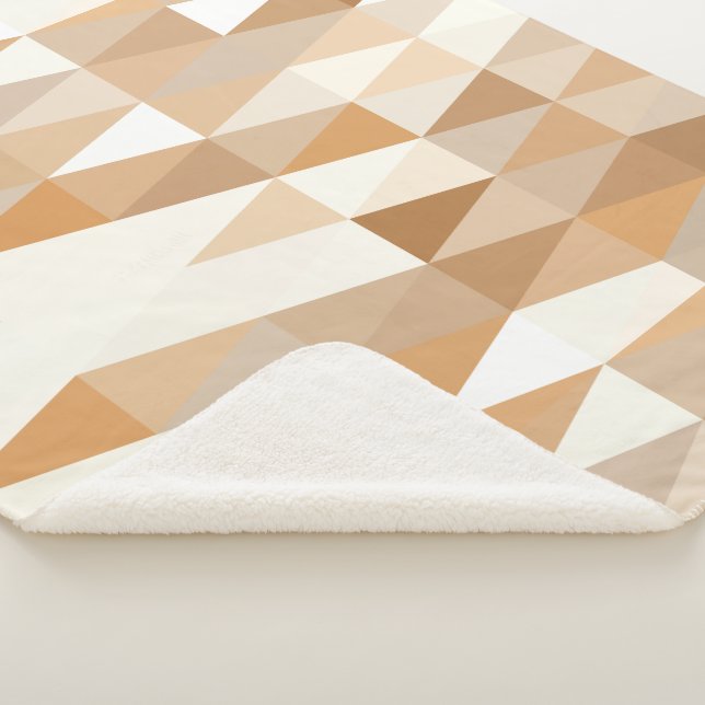 Modern Ivory Taupe Gray Tan Brown Triangle Muster Sherpadecke (3/4)