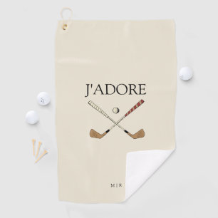 Modern J'adore I Liebe Golf Creamy White Golfhandtuch