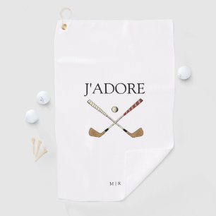 Modern J'adore I Liebe Golf Golfhandtuch