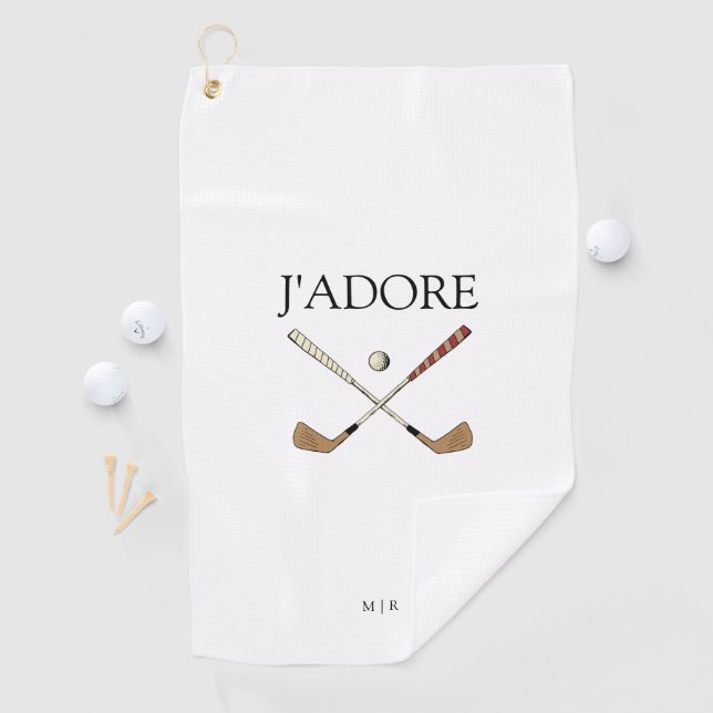Modern J'adore I Liebe Golf Golfhandtuch (Insitu)