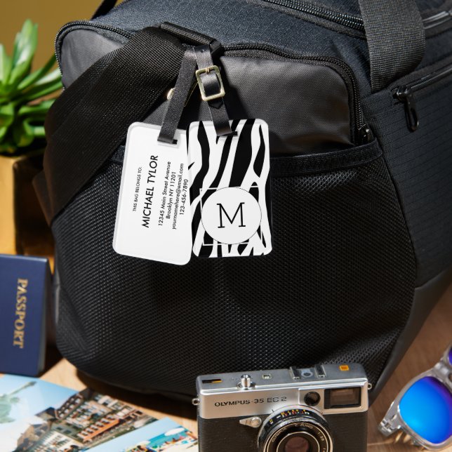 Modern Japanese Inkbrush Paint Pattern Gepäckanhänger (Vorderseite & Rückseite)