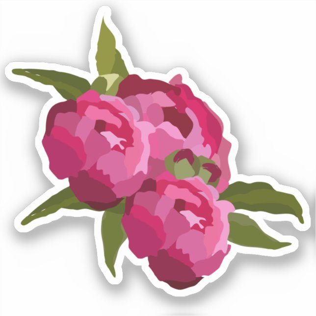 Modern Jewel Peony Sticker (Vorderseite)