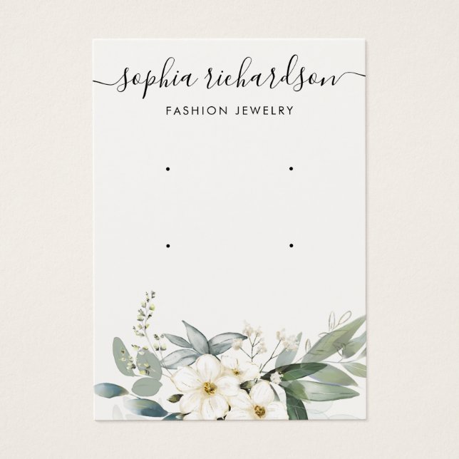 Modern Jewelier Boho Blume Ohrringe Display Card (Vorderseite)