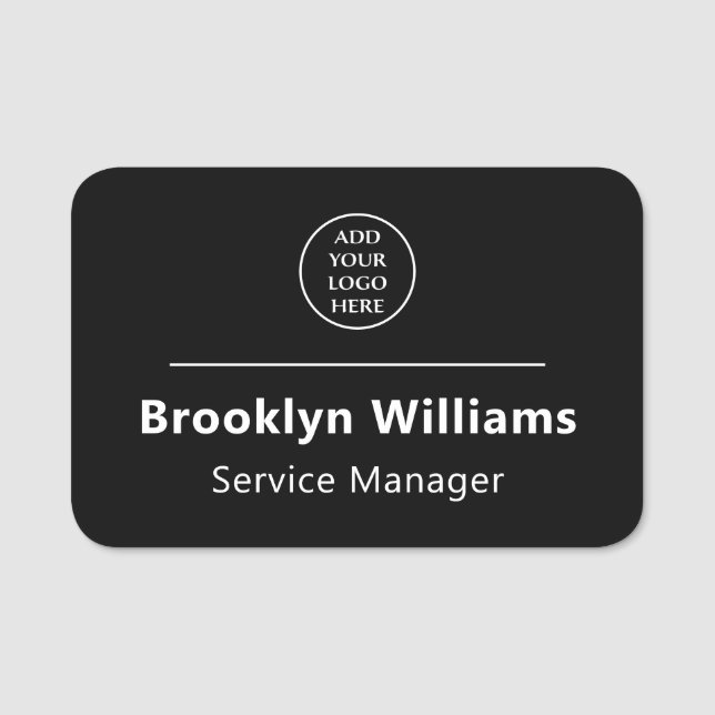 Modern Job Title Staff Name Business Company Logo Namensschild (Vorderseite)