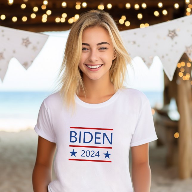Modern Joe Biden 2024 mit Patriotic Red Lines T-Shirt (Von Creator hochgeladen)